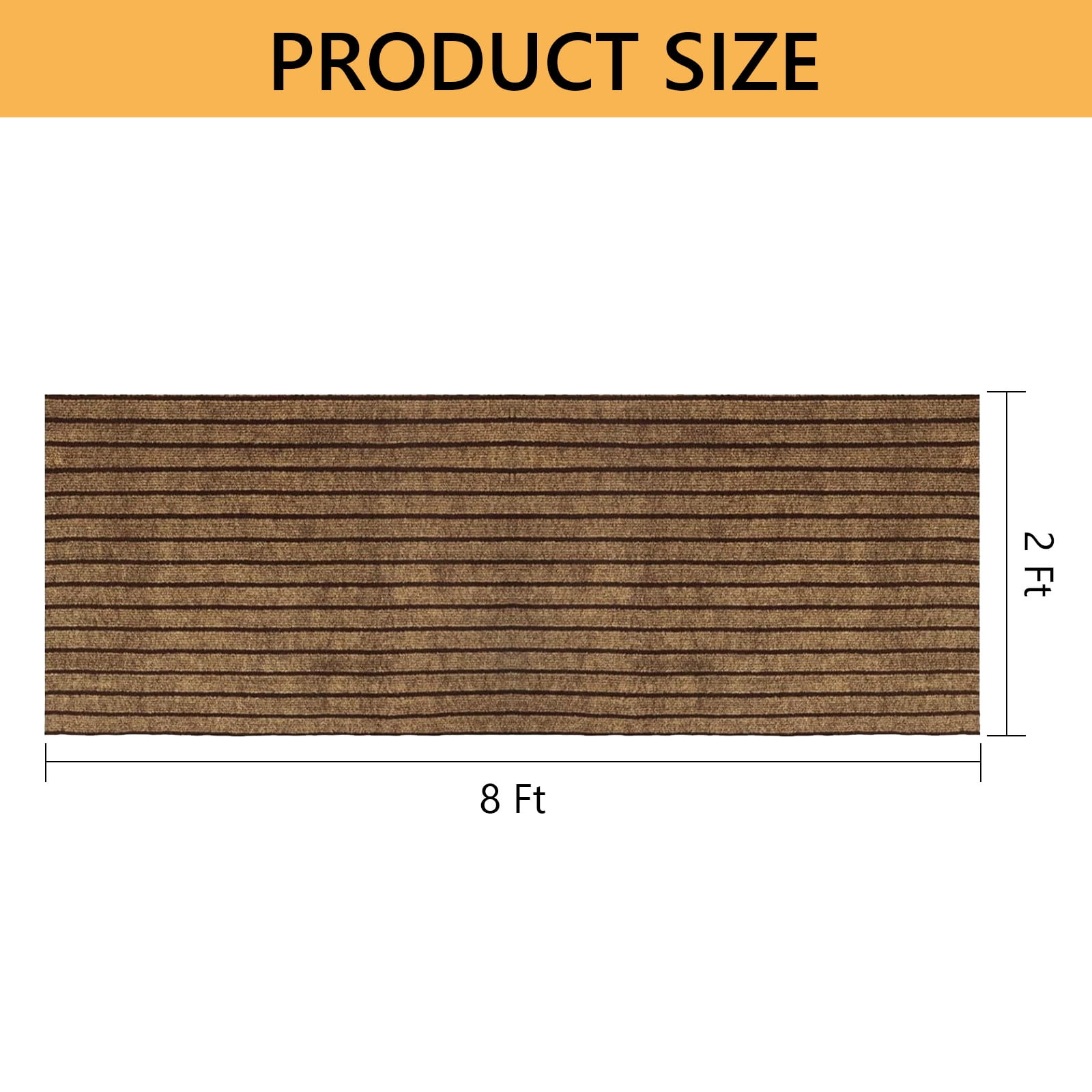 Semfri Runner Rugs 2 x 8 ft Carpet Runner Striped Rug Area Rugs for Aisle Hallway Balcony Garage Entryway Stair Brown