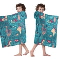 thumbnail image 4 of Colorful Fantasy Creatures UFO Pattern Hooded Bath Towel，50"x30" for Ages 3 To 12 Kids, Quick Dry Lightweight Soft Microfiber Hood Beach Towel Cover Up for Kids, 4 of 7
