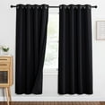 thumbnail image 3 of NICETOWN 100% Blackout curtains - 3 Layers Sound Blocking Curtains Thermal Insulated Grommet Drapes for Bedroom, Inside Detachable Felt Liner Window Treatments, 52"x72", Black, Set of 2, 3 of 10