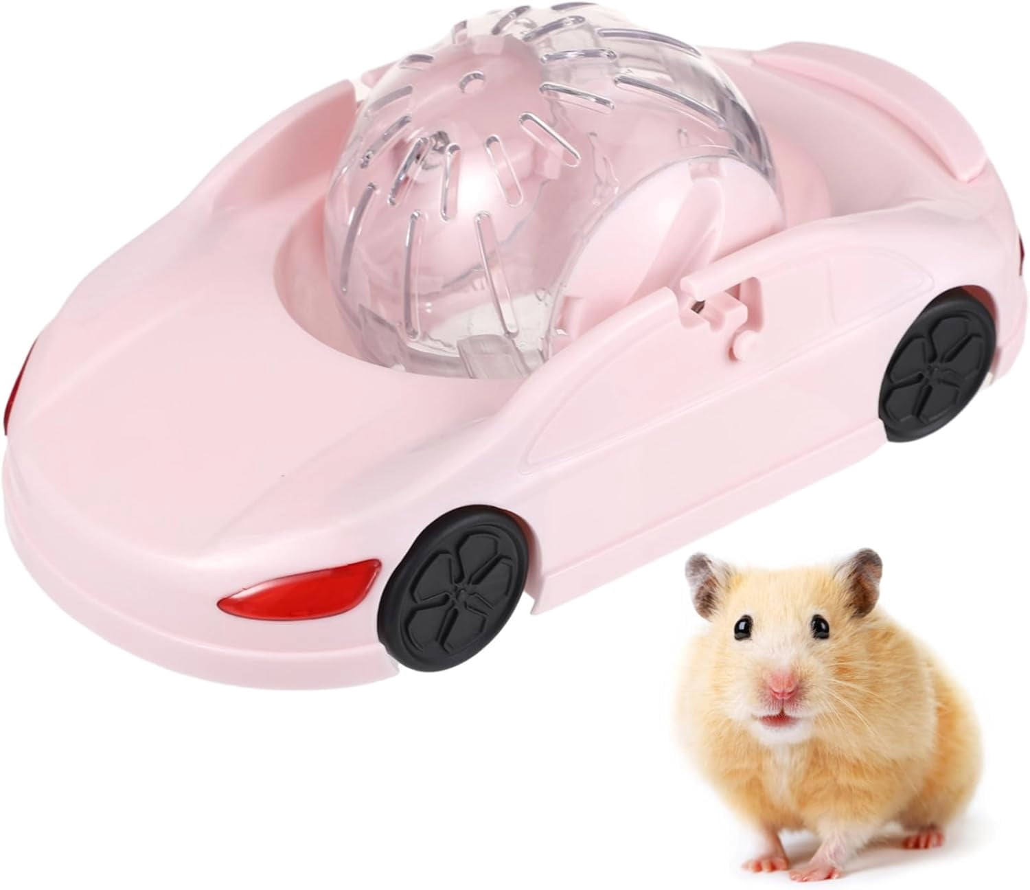 ABPETE Hamster Exercise Ball Sports Car, Hamster Car with Detachable Transparent Ball, 3 Modes Funny Exercise Wheel, Small Exercise Ball for Dwarf Small Pet