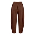 thumbnail image 5 of SONXAHE Cropped Length Capri Pants for Women Relaxed Beach Daily Long Trousers, 5 of 8