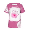 thumbnail image 5 of Lolmot Breast Cancer Awareness Tshirt Women Plus Size Short Sleeve T Shirt Sunflower Graphic Tees Gift for Cancer Survivor, Fight for Cancer Awareness Shirt, 5 of 5