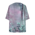 thumbnail image 5 of Cmfcve Chiffon Kimono Cardigans for Women Floral Print Puff Sleeve Blouses Flowy Loose Casual Cover Up Tops, 5 of 5