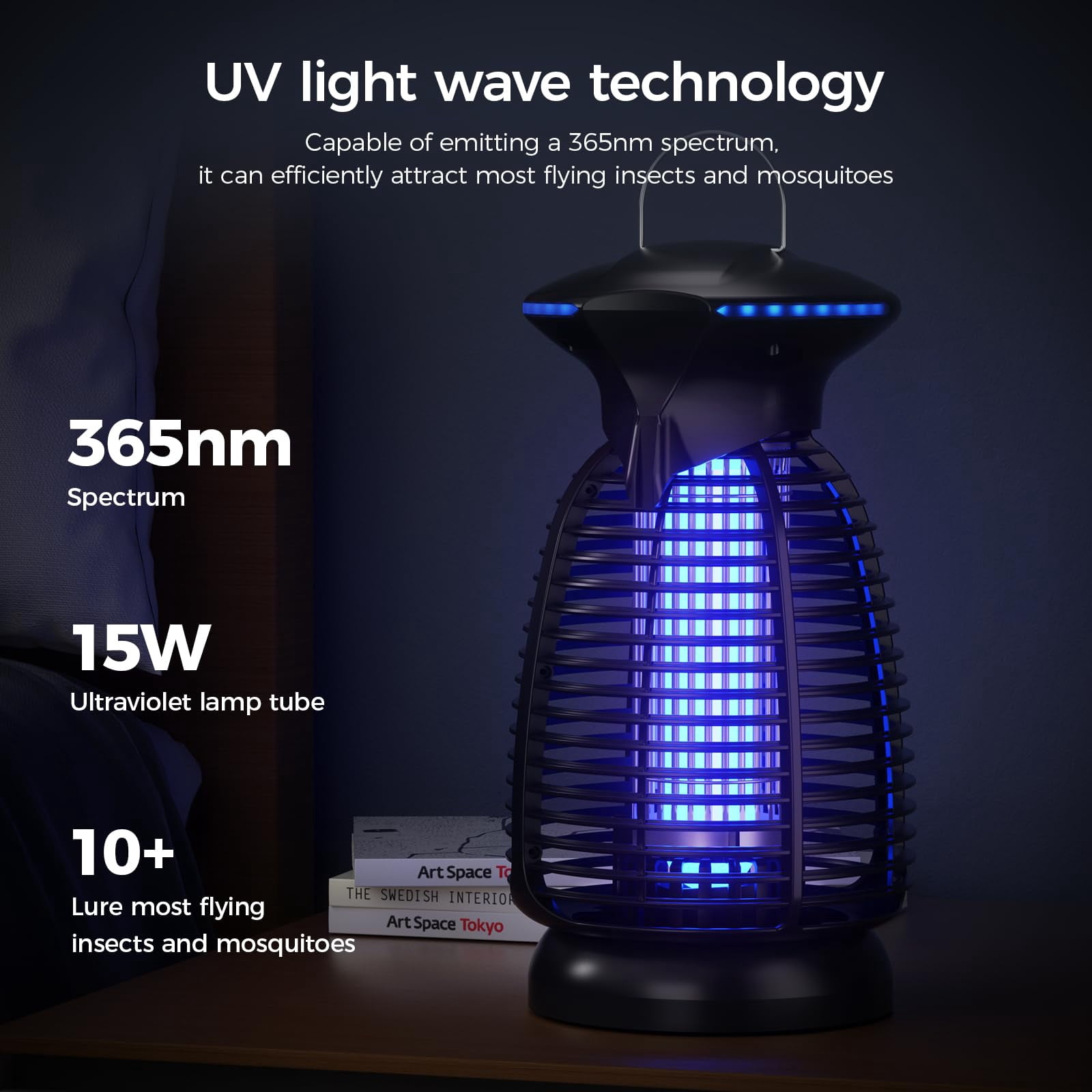 Outdoor Zapper With Led Light - Electric Mosquito Killer Fly Insect And Indoor For Home Kitchen  Patio Backyard