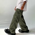 thumbnail image 4 of Men Loose Cargo Work Pants 4-Way Stretch Drawstring Outdoor Activity Trousers S-XL, 4 of 8