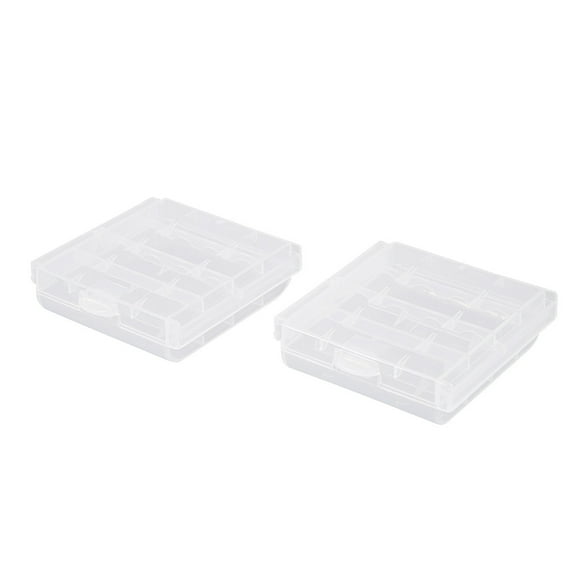Uxcell Portable Battery Storage Case Holder for AAA/AA Batteries Transparent 2 Pack