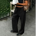 thumbnail image 5 of WULMLEO Cotton Linen Wide Leg Pants for Women Flowy Summer Beach Palazzo Bottoms Elastic Waist Vacation Travel Trousers with Pockets Black S, 5 of 8