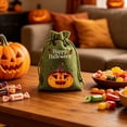 thumbnail image 2 of AZXY Halloween Drawstring Gift Bags Texture Pumpkin Print Candy Treat Pouches, Reusable Portable Multipurpose Goodie Sacks for Halloween Party Favors & Holiday Decor Storage, 2 of 7