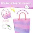 thumbnail image 3 of FUNCOO PLUS Toddler Kids Rain Boots Girls Light Up Waterproof Boots with Handles, Pinkish Purple, Size 12, 3 of 7