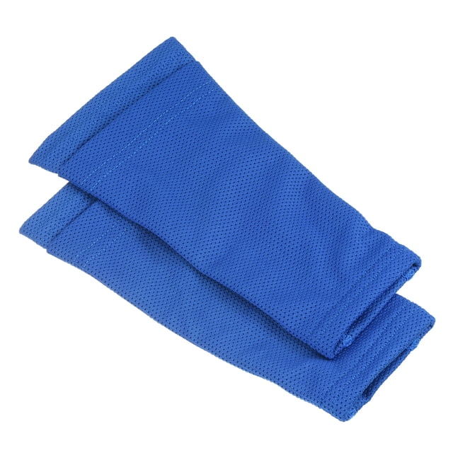 Medias de espinilleras de fútbol tamaño M, mangas transpirables para correr, paquete de 4 en azul