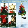 thumbnail image 4 of Upgrade 2pc Solar Christmas Trees with Lights, 26.7inch Solar Powered Waterproof Outside Xmas Tree Stake for Unique Outdoor Yard Pathway Garden Grave Decorations LED Christmas Tree Ground Lights, 4 of 6