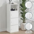 thumbnail image 2 of Convenience Concepts Xtra Storage Three-Door Bookcase in White Wood Finish, 2 of 5