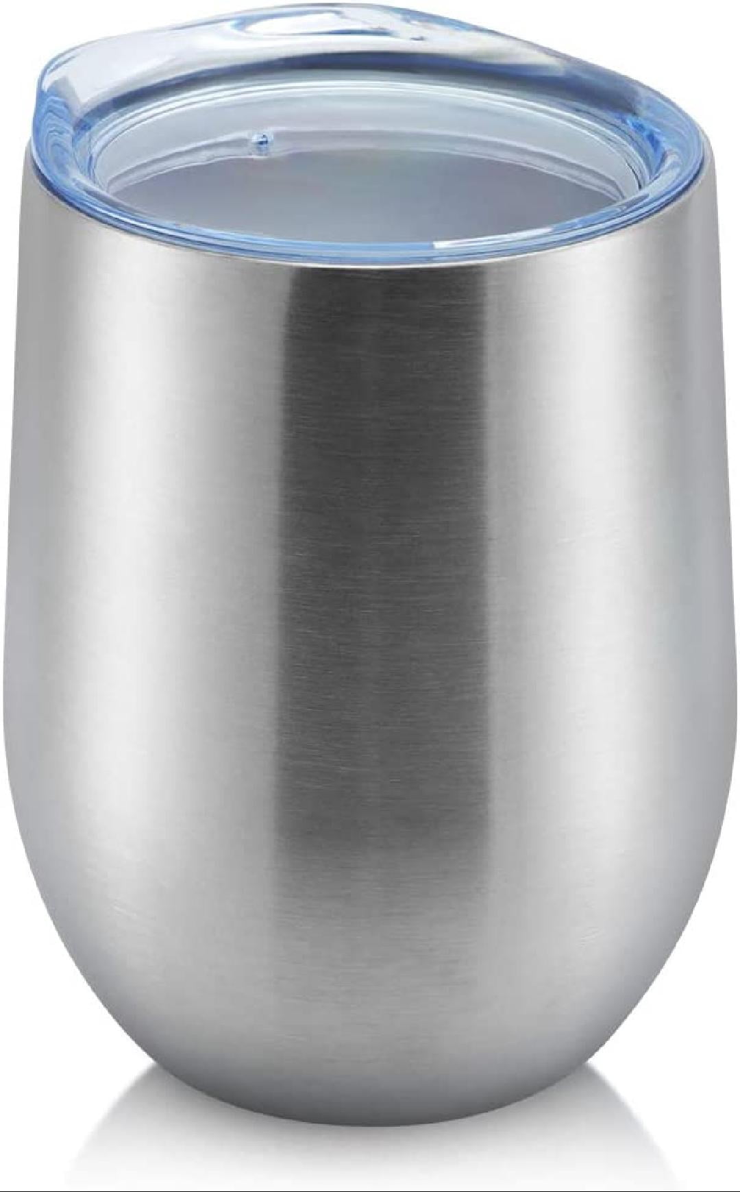 Stainless Steel Wine Tumbler Bulk with Lid, Insulated Tumblers Set