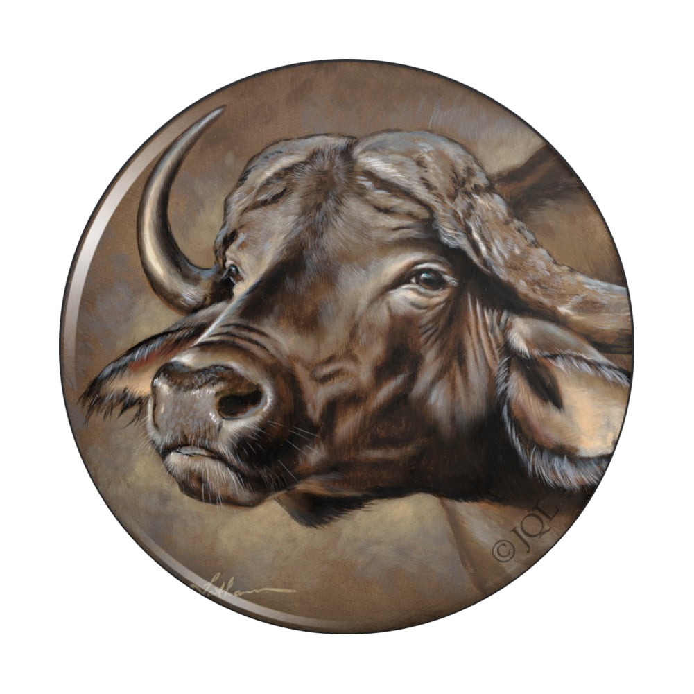 Cape African Buffalo Pinback Button Pin Badge 