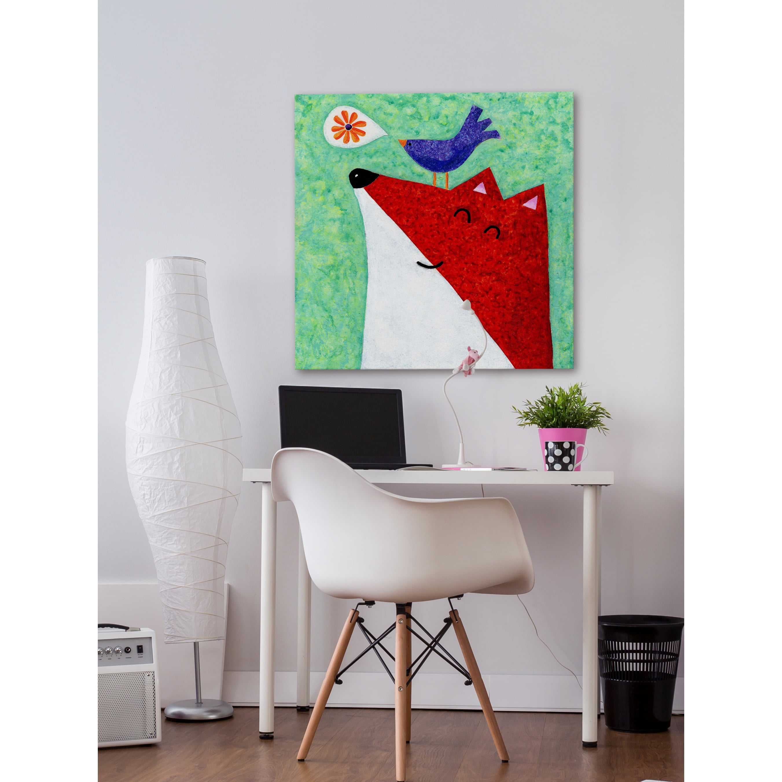 Marmont Hill - "What Does the Fox Sing" by Janet Nelson Painting Print on Wrapped Canvas