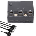 thumbnail image 1 of Commutateur KVM 2 Ports, 4W Interface Multimédia HD Switch Plug And Play Souris HDCP 2.0 pour Ordinateur Portable, 1 of 8