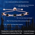 thumbnail image 2 of Gem Stone King 18K Rose Gold Plated Silver Black Sapphire and White Lab Grown Diamond Tennis Bracelet for Women (5.52 Cttw, Gemstone September Birthstone, Oval 7x5MM, Fully Adjustable up to 9 inch), 2 of 4