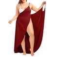 thumbnail image 2 of Women Swimsuit Cover Up Adjustable Straps Sleeveless Beach Wrap Dress Solid Color Sun Protection Backless Cover Up Dress, 2 of 7