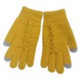 thumbnail image 2 of harmtty 1 Pair Women Winter Warm Gloves Solid Color Cold Prevention Windproof Thickened Riding Gloves Light Yellow, 2 of 8