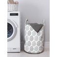 thumbnail image 3 of Leaves Laundry Bag, Vintage Inspired Greyscale Foliage Floral Composition Antique Illustration, Basket with Handles Drawstring Closure for Laundromats, 13" x 19", Grey White Pale Grey, by Ambesonne, 3 of 4