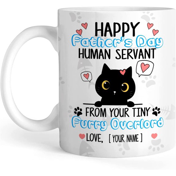 Personalized Cats Dad Coffee Mug, Customized Name Happy Father Day Novelty Cup, Cats Mug, Gift For Cats Lover, Boy, Son On Birthday, Father Day, Holiday, Ceramic Cup, 11 Or 15 Oz