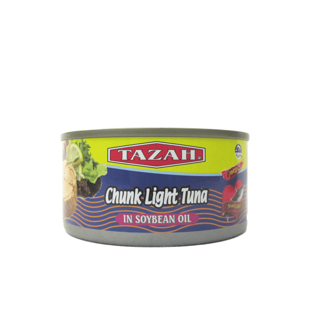 Tazah Chunk Light Tuna in Soybean Oil, 6.5 oz Can