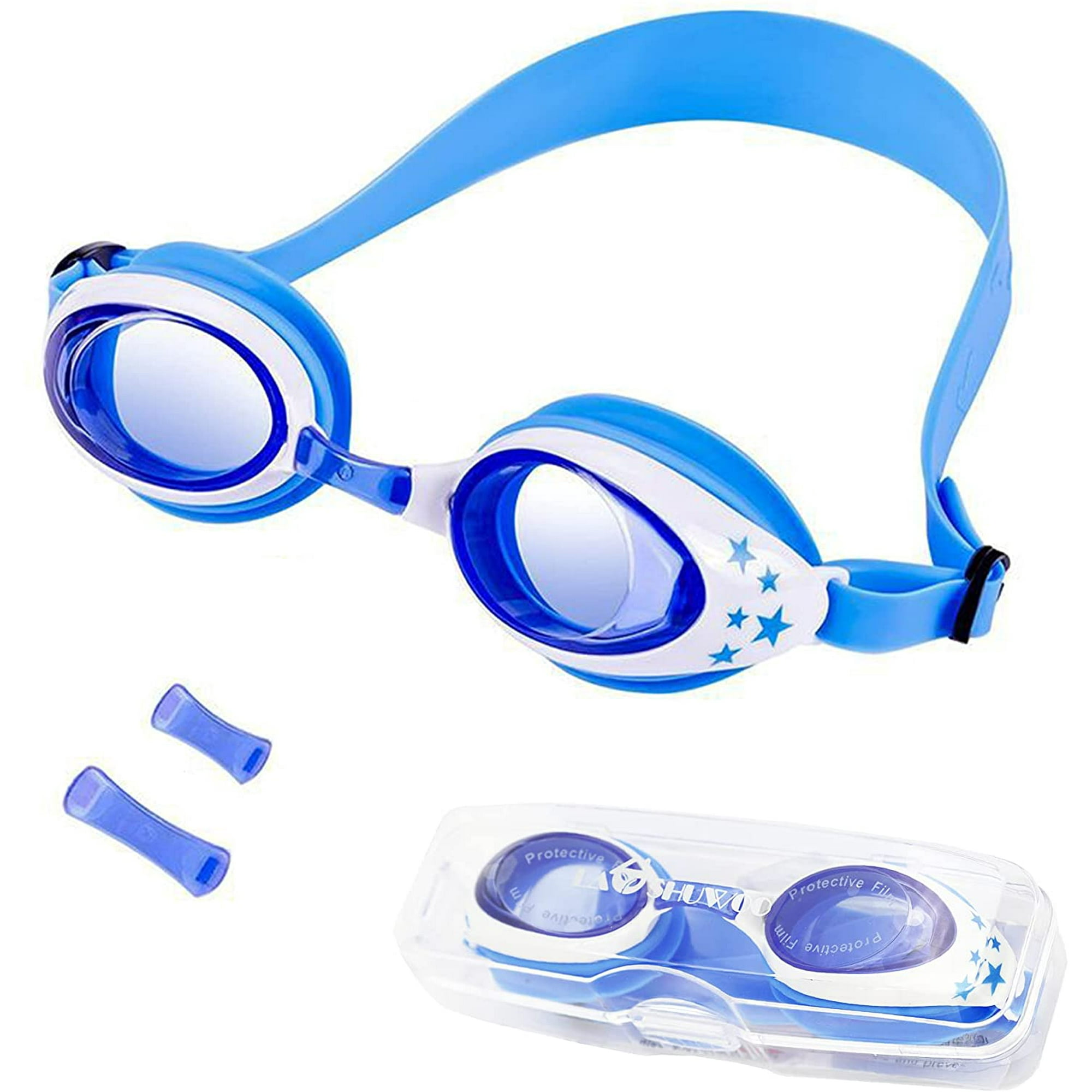 Lunettes de Natation pour Enfants, Protection UV Anti-Buée Sans