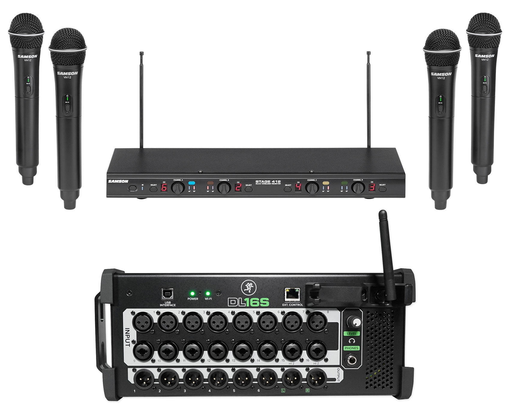 Mackie DL16S 16Channel Wireless Digital WiFi Mixer w/DSP+Samson