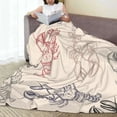 thumbnail image 6 of Yibo Pink Floral Blanket Flannel Soft and Comfortable Anti-static Bed Sofa Blanket, 6 of 8
