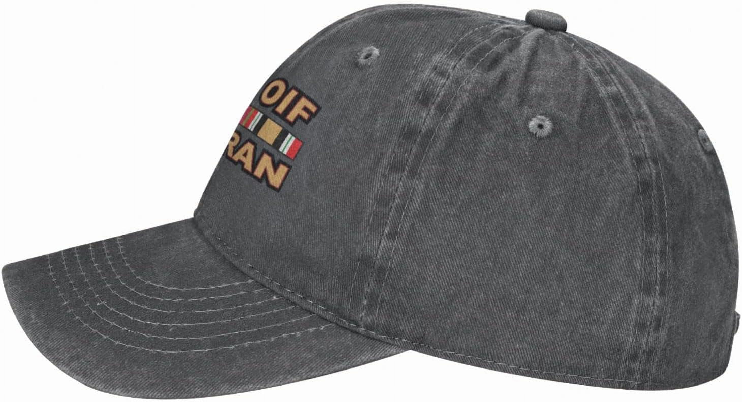 Adjustable Veteran Baseball Trucker Hat – OEF OIF Military Pride, Black Cowboy Style, Unisex Fit