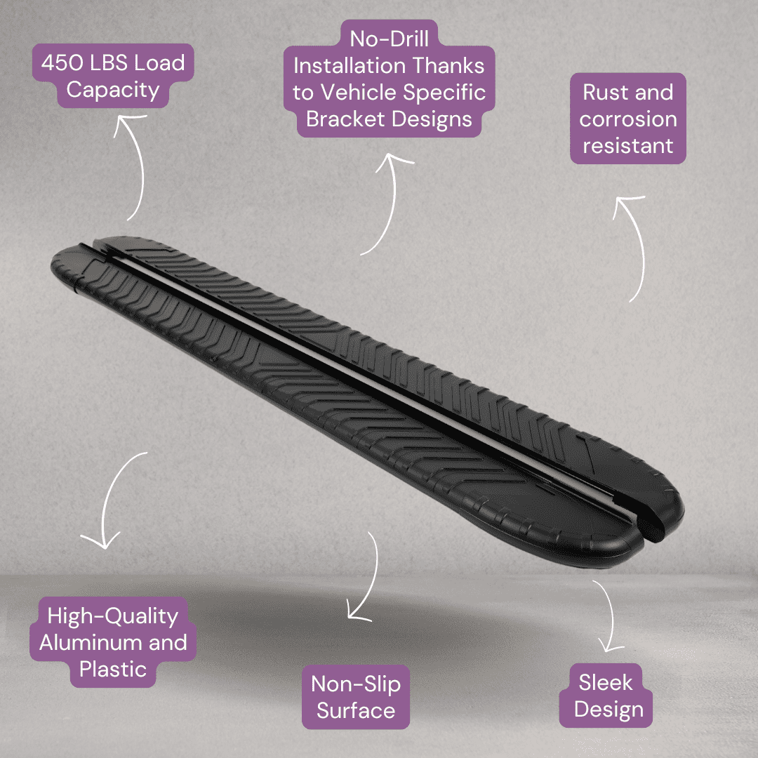 Erkul 5.2" Running Boards for Outlander Sport 2011-2025 - 350 lb Heavy Duty Aluminum Wide Side Steps Nerf Bars | No-Drill Installation | Mounting Brackets Included - Black