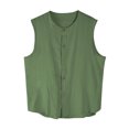 thumbnail image 2 of Styesk Débardeurs Hommes Hommes Décontracté Exercice Col Rond Sans Manches Cardigan Boutonné Débardeur, 2 of 4