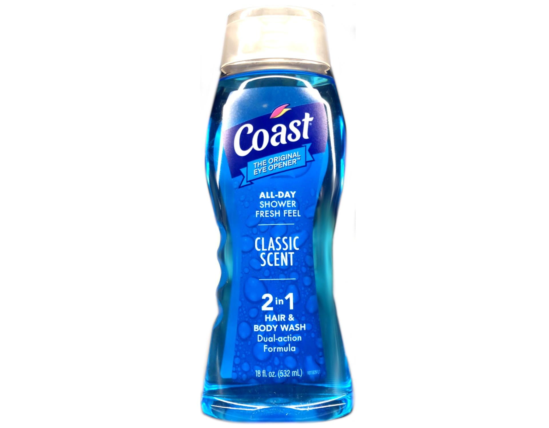COAST CARE 2 in 1 Hair & Body Wash Classic Scent 18OZ (PACK OF 6) - All Day Shower Fresh Feel