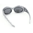 thumbnail image 4 of Womens Rhinestone Jewel Lens Trim Sport Wrap Flaming Plastic Sunglasses Silver - Silver Mirror, 4 of 4