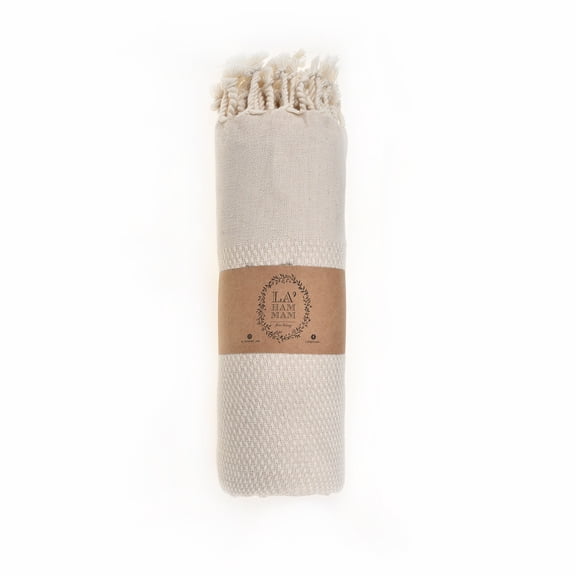 Lahammam Akasya Beige Premium Turkish Beach Towel Lightweight, Sand-Free, Quick-Dry, Luxury Cotton Towels for Beach, Pool & Travel