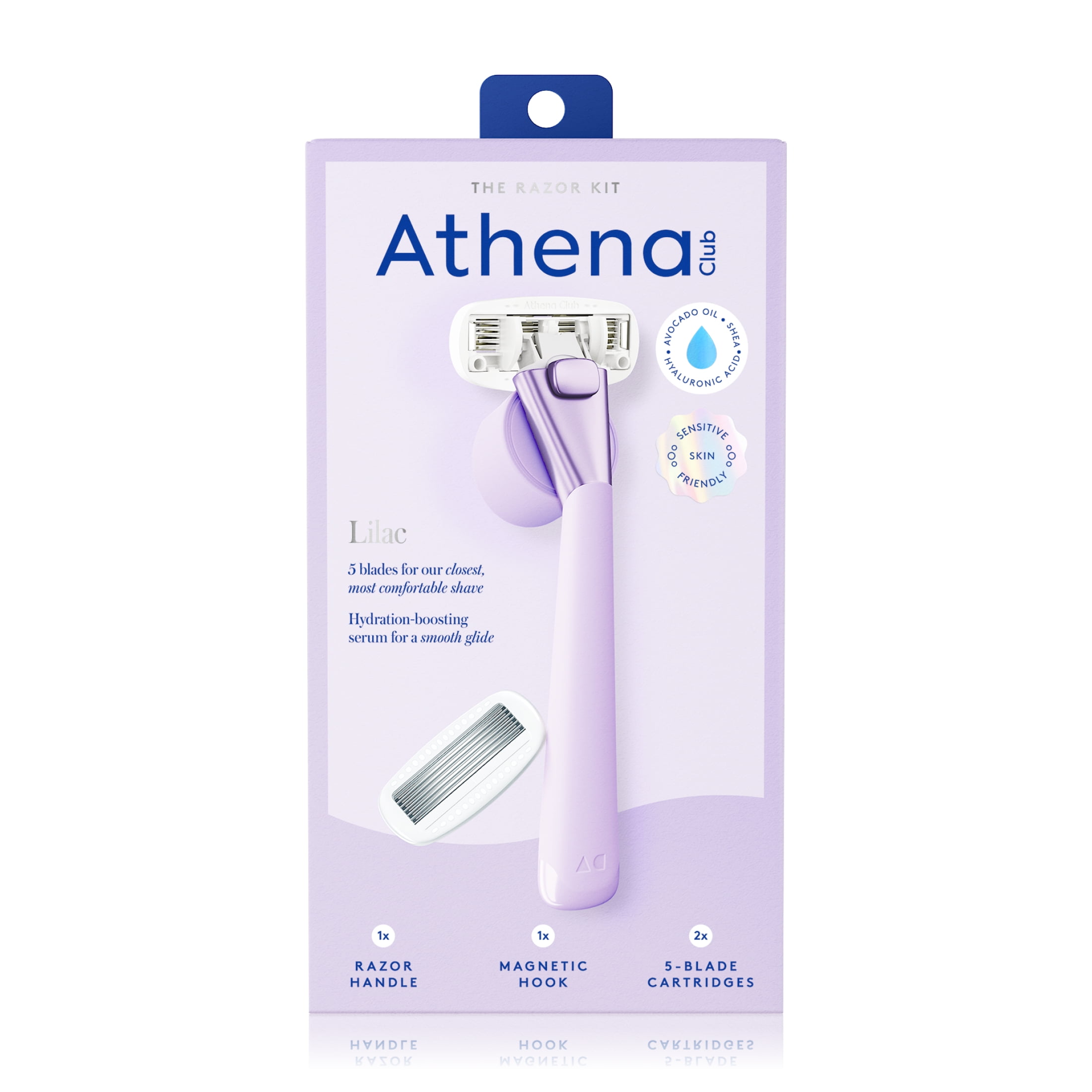 2 Pack) Athena Club 5-Blade Women's Razor Kit - 1 Handle, 2 Blade