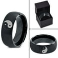 thumbnail image 4 of Tungsten Yin-Yang Band Ring 8mm Men Women Comfort Fit Black Dome Brushed Polished Size 5, 4 of 4