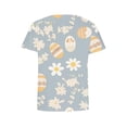 thumbnail image 4 of Warop T-shirt à Col Rond pour Femmes avec Imprimé de Pâques, Manches Courtes, Haut Décontracté pour Usage Quotidien, 4 of 5