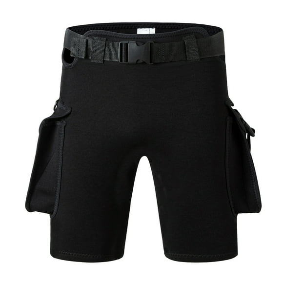 Neoprene Diving Surfing Shorts with 2 Pocket Diving Shorts High Waist Adjustable Waistband Warm Anti-scratch Outdoor Accessories Black S