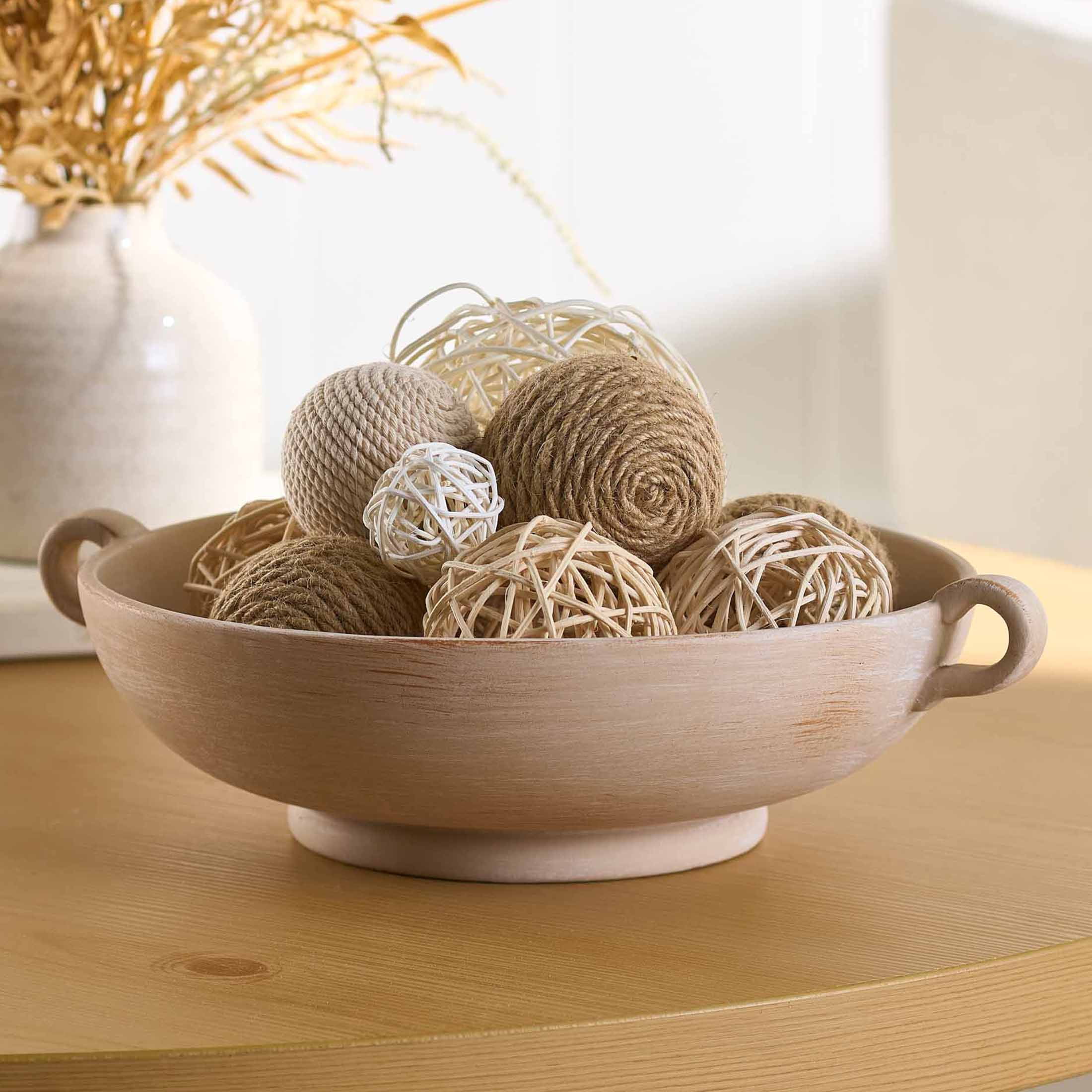 Better Homes & Gardens 9.75" Ceramic Low Stone Distressed Bowl, Taupe