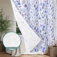 thumbnail image 6 of Blue Wildflowers Shower Curtain - Water Repellent Fabric Shower Curtains Washable, Chic Floral Classic Botanical Decorative Polyester Cloth Bathroom Curtains Modern Bath Decor 36"x72", 6 of 8