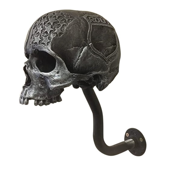 Home Motorcycle Wall Hanging Removable Key Rack Hat Holder Helmet Stand Skull Shape A