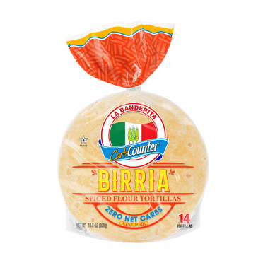 La Banderita Carb Counter Street Taco Birria Flour Tortillas 10.8 oz, 14 Count Bag