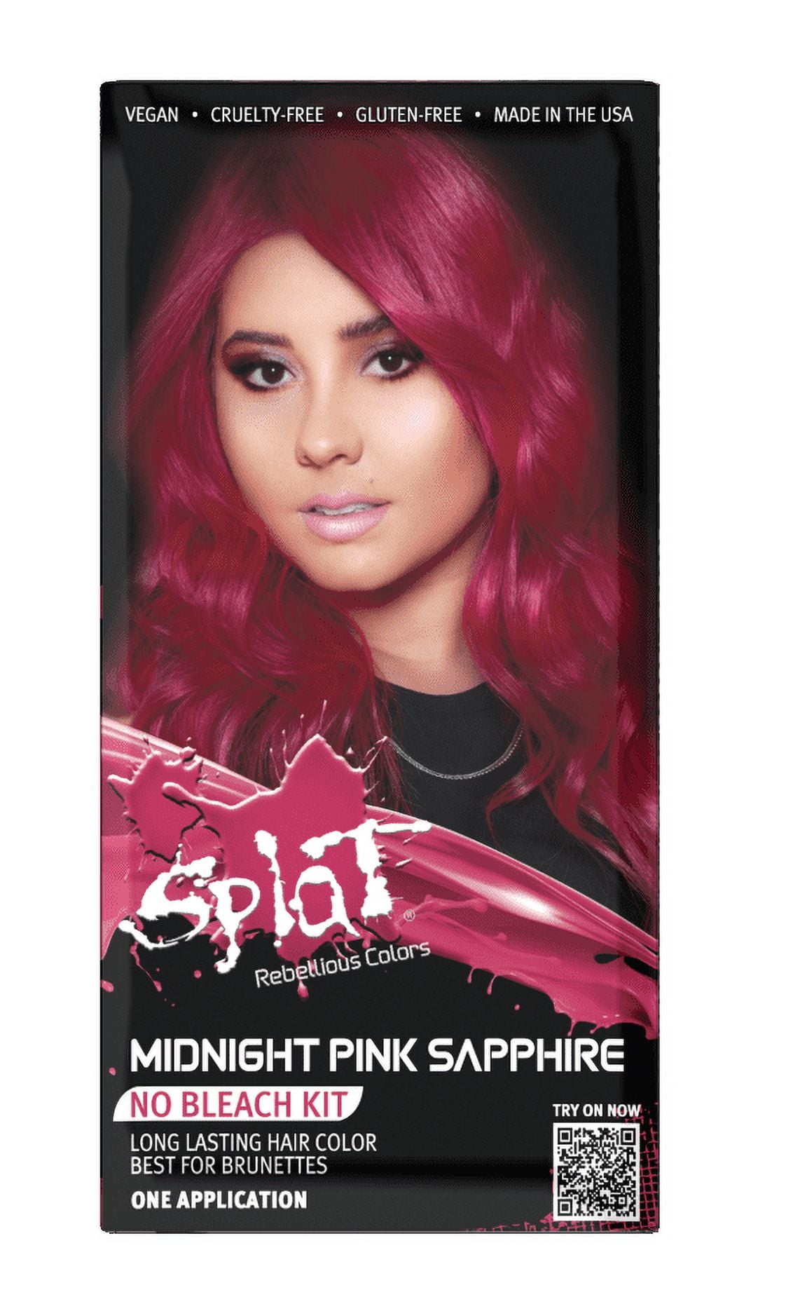 Splat Midnight Claret Semi-Permanent Red Hair Dye: Vegan, Long