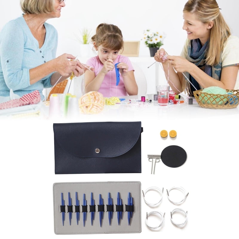 9Pairs Aluminum Interchangeable Circular Knitting Needle for Knitting Weaving