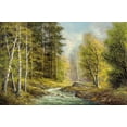 thumbnail image 2 of Buchner, H. 32x23 White Modern Wood Framed Museum Art Print Titled - BROOK IN THE VALLEY, 2 of 4