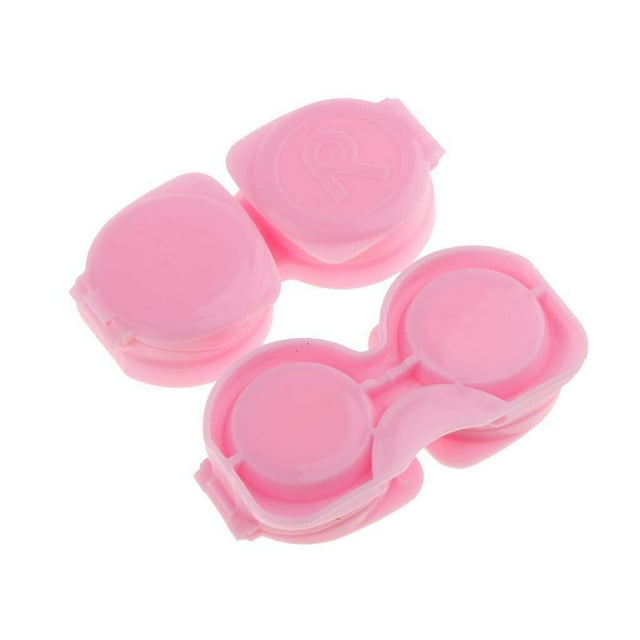 Langgg 10Piece Mini Flip-top Contact Lens Contact Lens Kit Contact Cute Contact Lens Case Contact Soaking Case Travel Kit Holder Soaking Box Case Pink