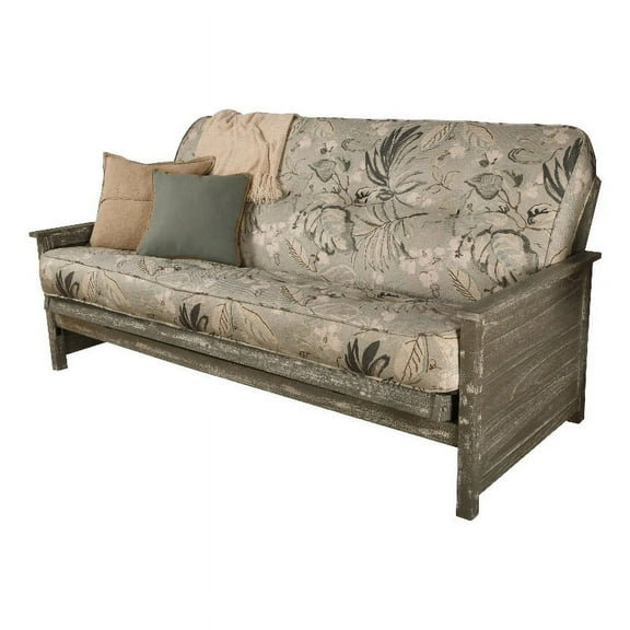 Kodiak Furniture Lexington Futon in Weathered Gray w/ Takara Rain Green Mattress