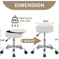 thumbnail image 2 of Vanity Chair with Wheels Adjustable Vanity Stool with Storage Swivel Vanity Stool for Vanity Rolling Makeup Chair White, 2 of 7