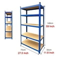 thumbnail image 2 of 27.5"L x 11.8"D x 59"H Shelving Unit Storage Rack 5-Shelf Adjustable Garage Shelves Utility Rack Display for Home Office Garage, 386lbs Capacity Per Tier Boltless Easy Installation, Blue, 2 of 5